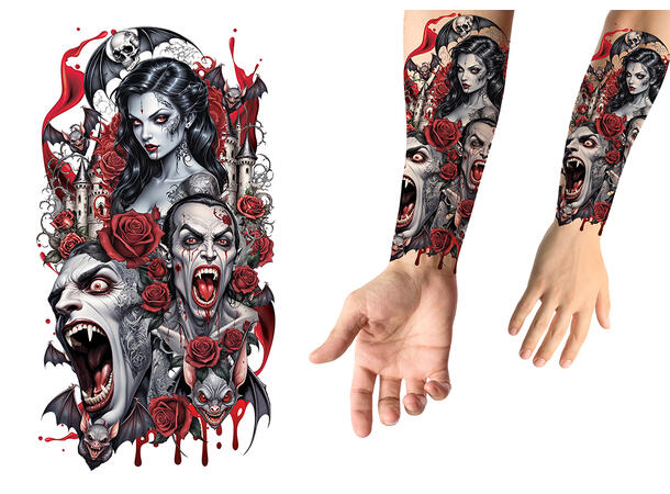 Tatoveringer - Vampyr 1 Ark med tatoveringer - 30x14cm 