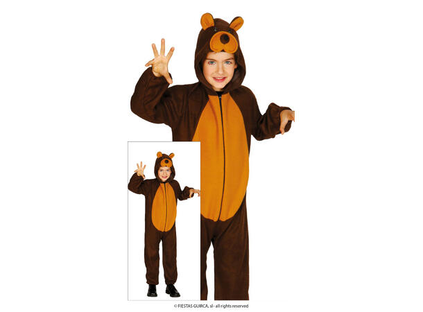Teddybjørn - Brun - Onepiece 1 Barnekostyme til gutt - Str 5-6 År 