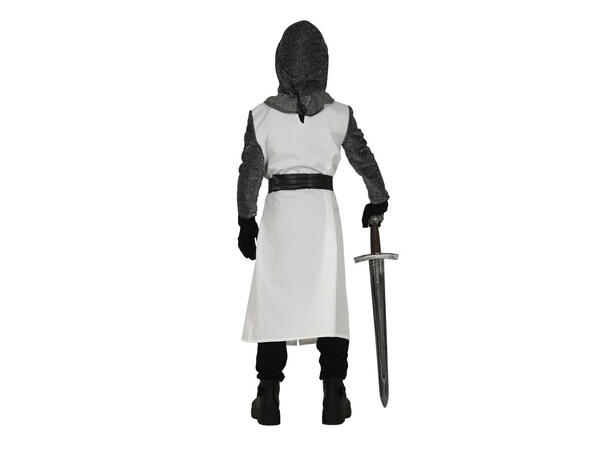 Tempelridder -Bukse,Tunika, Hette, Belte 1 Barnekostyme til gutt - Str 7-9 År 