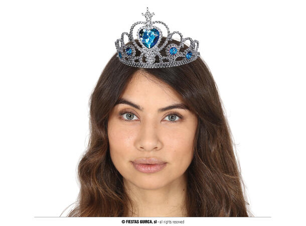 Tiara prinsesse med blå stener 1 Tiara i PVC 