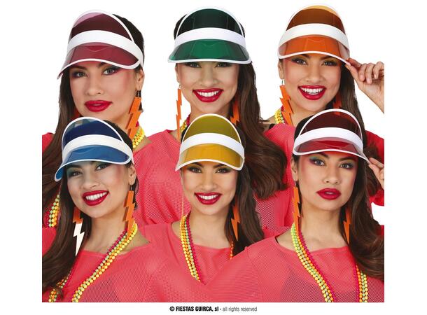 Transparente solskjerm - 5 farger Ass 1 Solskjerm i plast - Onesize 