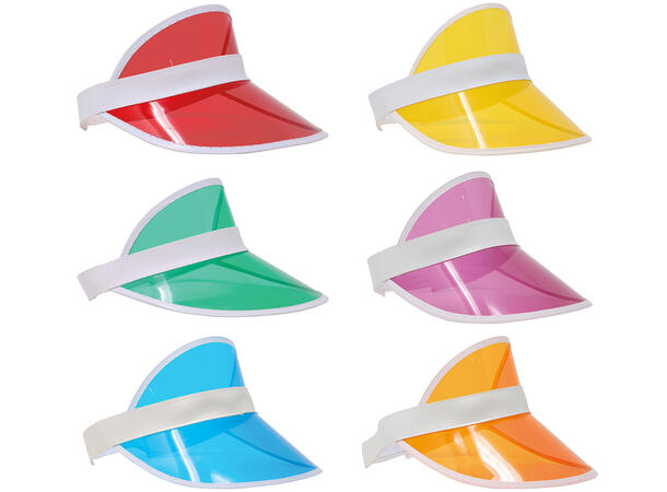 Transparente solskjerm - 5 farger Ass 1 Solskjerm i plast - Onesize 