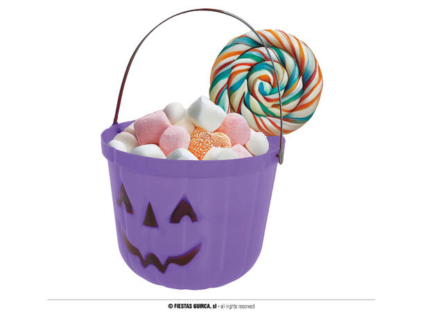 Treck or Treat - Gresskarbøtte - lilla 1 Godtebøtte i PVC - 20cm 