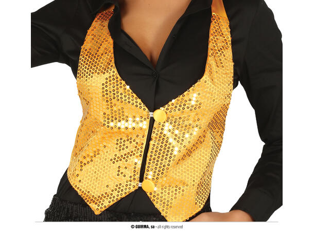 Vest til dame med gullpaljetter 1 Vest til dame - Onesize 
