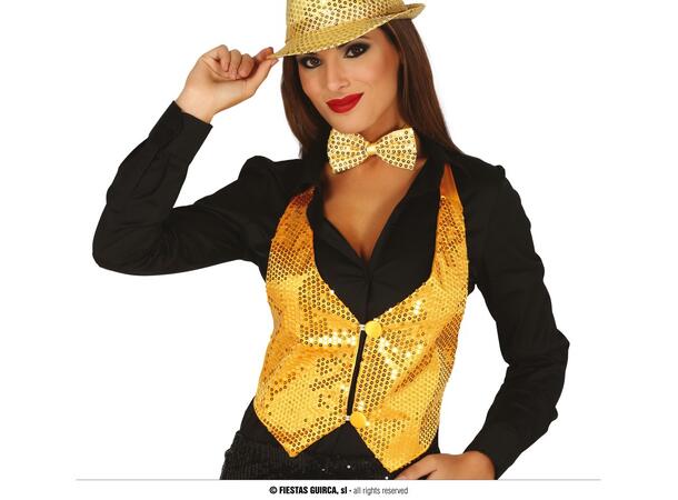 Vest til dame med gullpaljetter 1 Vest til dame - Onesize 