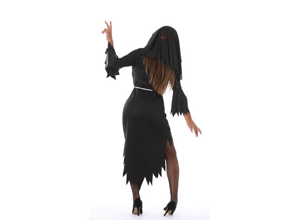 Zombie Nonne - Sort 1 Damekostyme - str 44-46 (XL) 