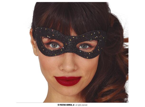 Øyemaske - Sort med stjerner 1 Maske i polyester 