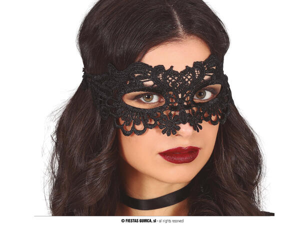 Øyemaske - Sorte blonder 1 Maske i polyester 
