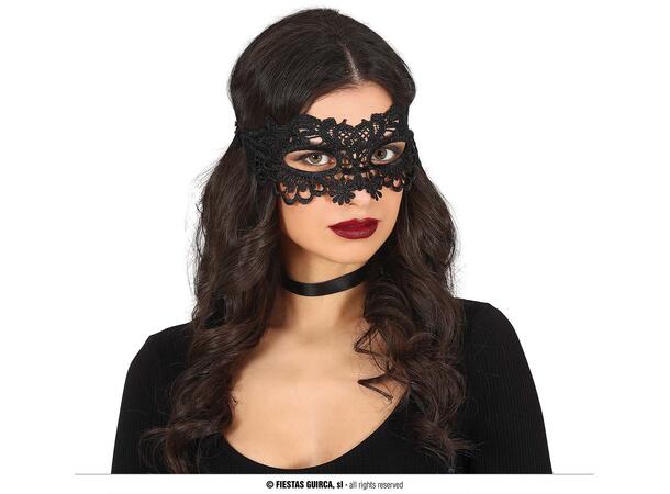 Øyemaske - Sorte blonder 1 Maske i polyester 