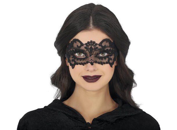 Øyemaske - Sorte blonder 1 Maske i polyester 