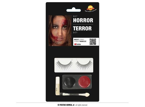 Øyesminke m/vipper - Sort/rød 1 Sett med sminke og vipper 