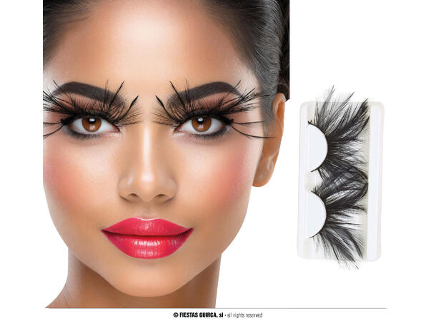 Øyevipper - sorte fjær 1 par øyevipper m/lim 