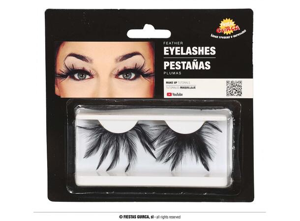 Øyevipper - sorte fjær 1 par øyevipper m/lim 