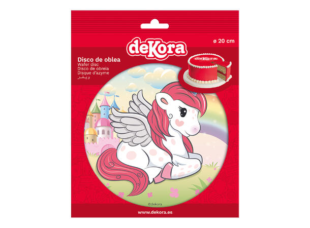 Baby Enhjørning - Liggende 1 spiselig kakeskilt - 20cm 