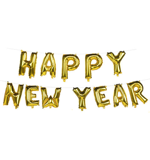 Ballonggirlander - HAPPY NEW YEAR 1 Ballonggirlander i folie - 8m