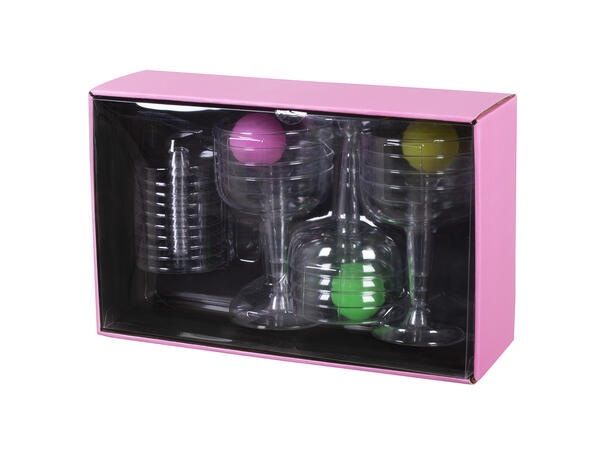 Drikkelek Prosecco pong Innhold 12 plastglass Prosecco, 3 baller 