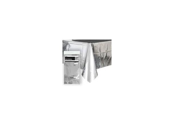 Ensfarget Skinnende Sølv 1 Plastikkduk firkantet - 137x274cm
