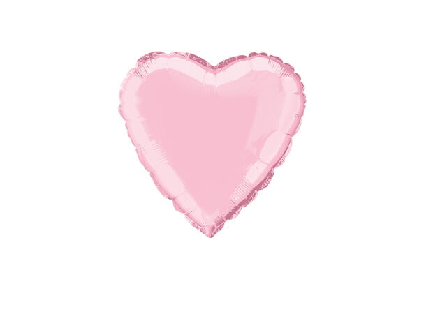 Ensfarget hjerte - Pastell Rosa 1 Folieballong  - 46cm(18") - Bulk