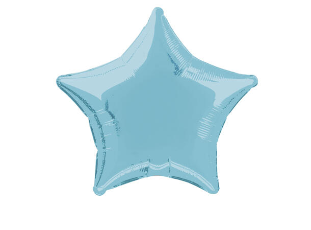 Ensfarget stjerne - Lys Blå 1 Folieballong stjerne - 50cm(20")
