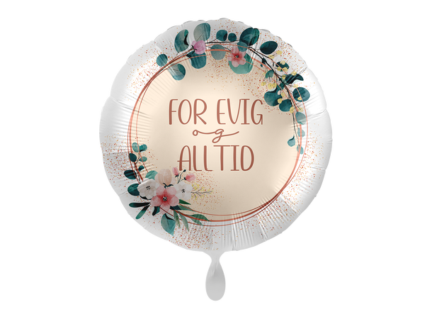 For evig og alltid - Floral 1 Folieballong hjerte - 17" - (43cm) 