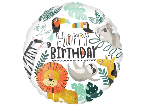 Get Wild Birthday 1 Folieballong - Rund - 18" (43cm) 