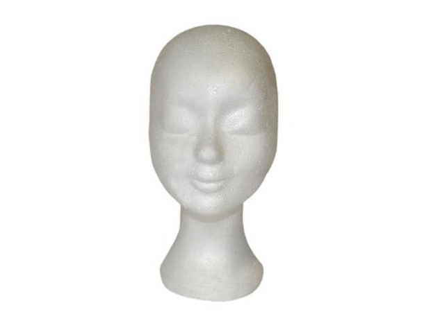 Isoporhode til parykk/hatt 1 stk - 25,5x12,5x18,5