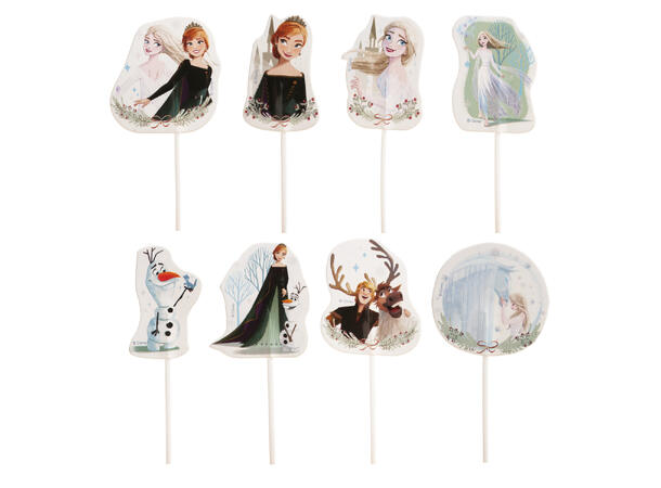 Kaketopper - Frozen 16 kaketopper på pinne i papir 