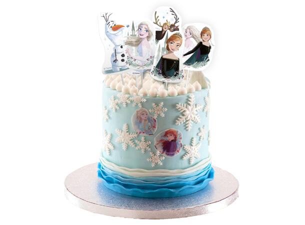 Kaketopper - Frozen 16 kaketopper på pinne i papir 