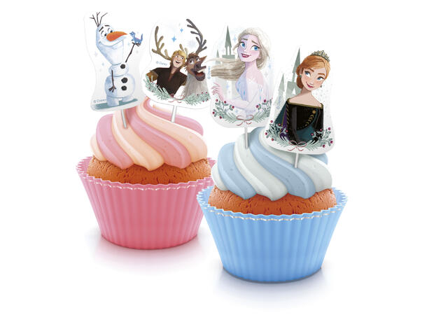 Kaketopper - Frozen 16 kaketopper på pinne i papir 