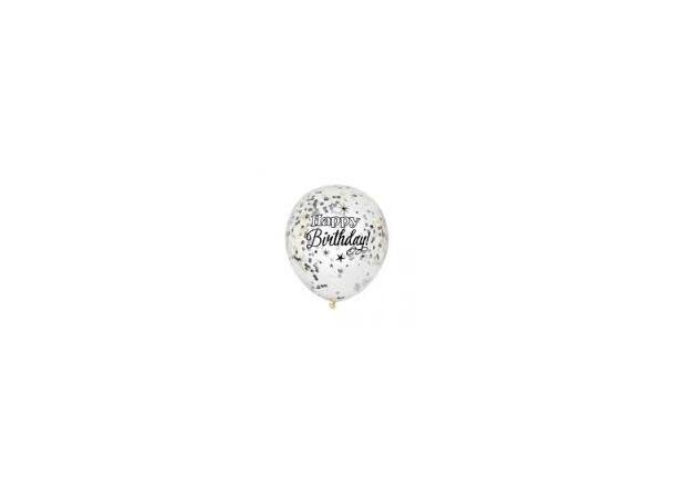 Konfettiballonger - Happy Birthday 6 Konfettiballonger - 30cm (12")
