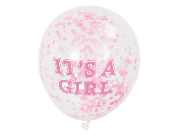 Konfettiballonger - It's a Girl 6 Konfettiballonger - 30cm (12")