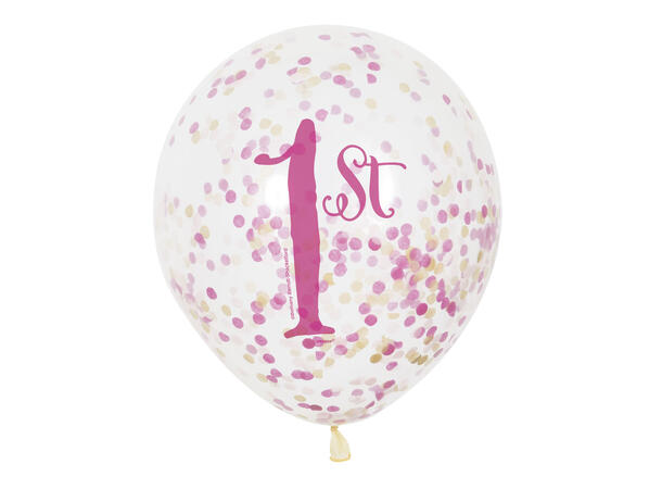Konfettiballonger - Rosa og Gull 6 Konfettiballonger - 30cm (12")