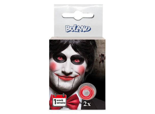 Kontaktlinser - Spiral rød En ukes kontaktlinser 