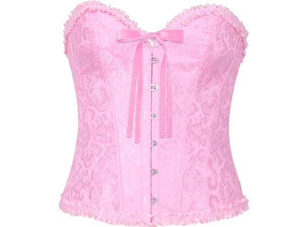 Korsett/topp - Rosa m/blondemønster 1 Korsett til dame - Str 44-46 (XL) 