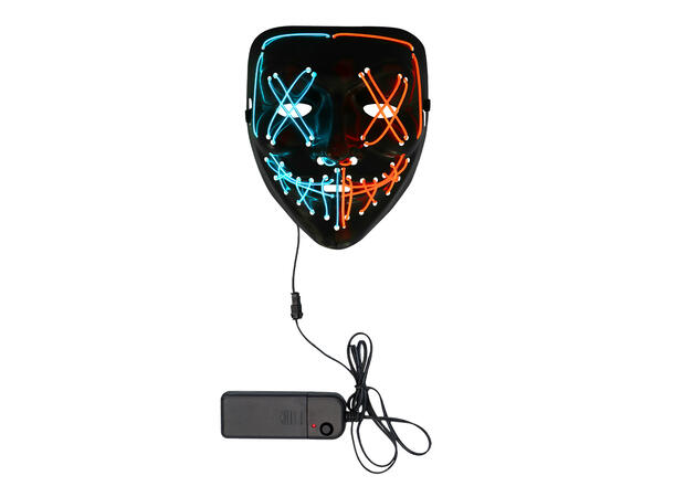 Maske - Killer smile duo - Oransje m/LED 1 maske i plast m/LED lys 