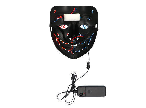 Maske - Killer smile duo - Oransje m/LED 1 maske i plast m/LED lys 