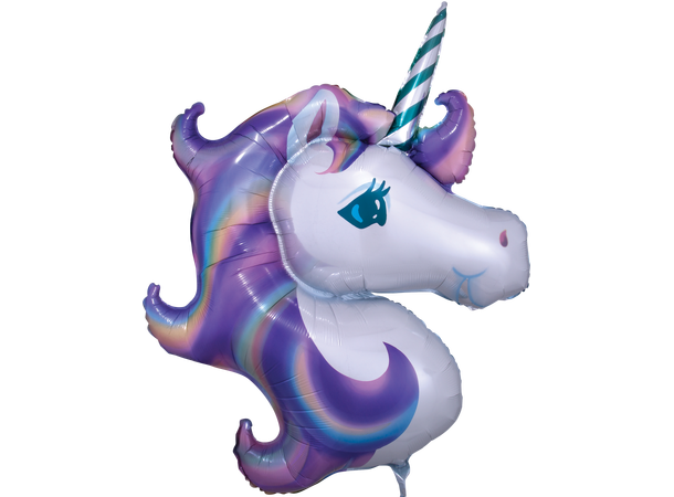 Pastel Unicorn 1 Stor folieballong med form - 83x73cm 