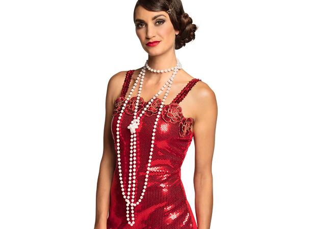 Perlekjeder lang - Hvite 2 Stk