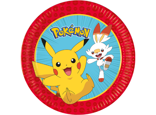 Pokemon 8 FSC Plastfrie Tallerkener i papir 23cm