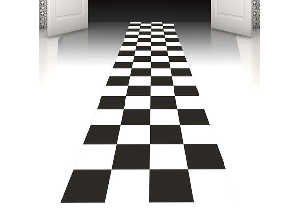 Racing (Sort/Hvit) Gulvløper 1 Løper i 100% Polypropylen- 450x60cm