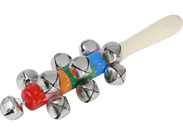 Ranglebjeller - Flerfarget 1 Pinne av tre med ranglebjeller - 20cm 