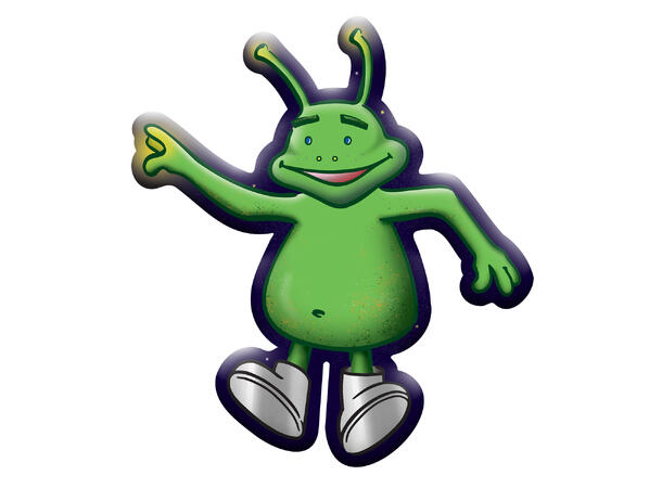 Space Party - Alien 1 Folieballong med form - 67x75cm
