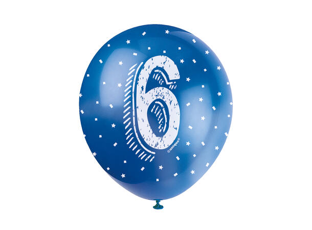 Superprint Premium 6 År - Assortert 5 Gummiballonger - 30cm (12")