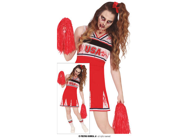 Zombie - Cheerleader - USA 1 Barnekostyme - Str 14-16 år (168cm) 
