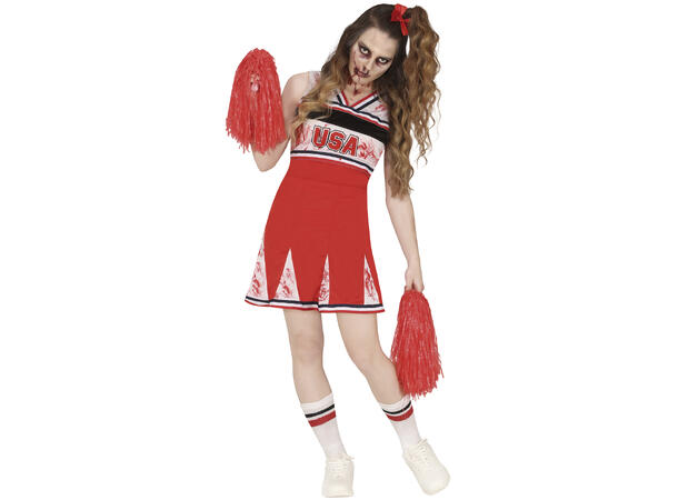 Zombie - Cheerleader - USA 1 Barnekostyme - Str 14-16 år (168cm) 