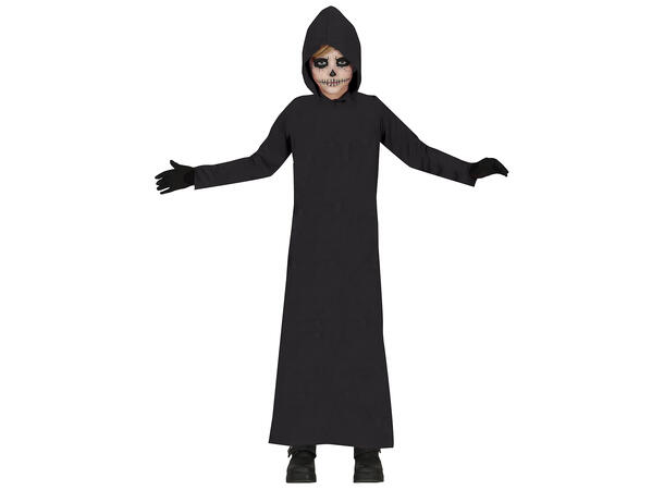 1 Tunika m/hette til barn - Sort Tunika m/hette i Polyester - Str 5-6år 