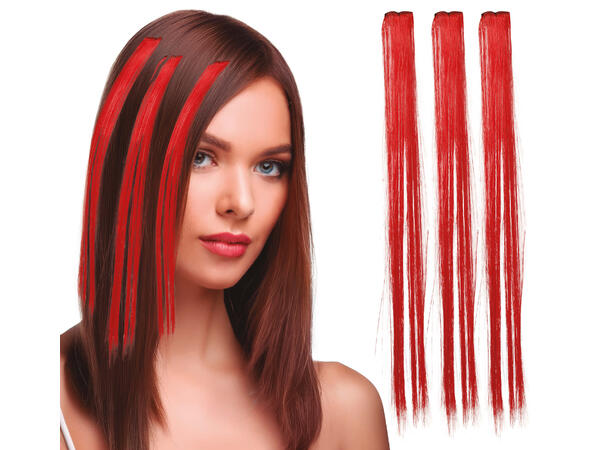 3 Hairextesion - Rød 3 Hairekstesions - 50cm 