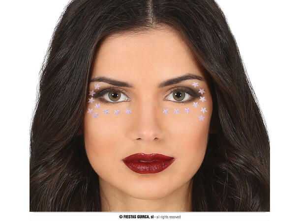 Ansikstskrystaller til øyne - Stjerner 1 Ark med sevklebende stener 