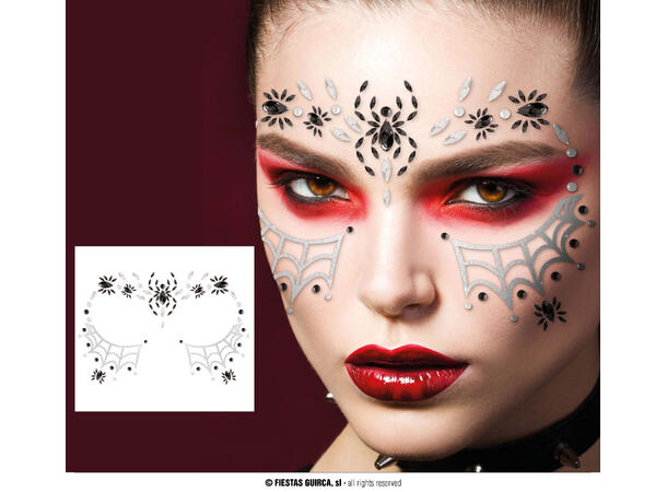 Ansiktskrystaller - Eddekopp 1 Ark med selvklebende stener - 13x15cm 