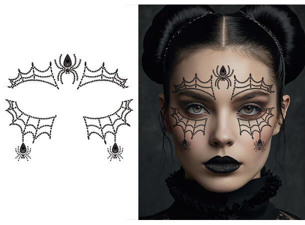 Ansiktskrystaller - Edderkopp 1 Ark med selvklebende stener - 13x15cm 